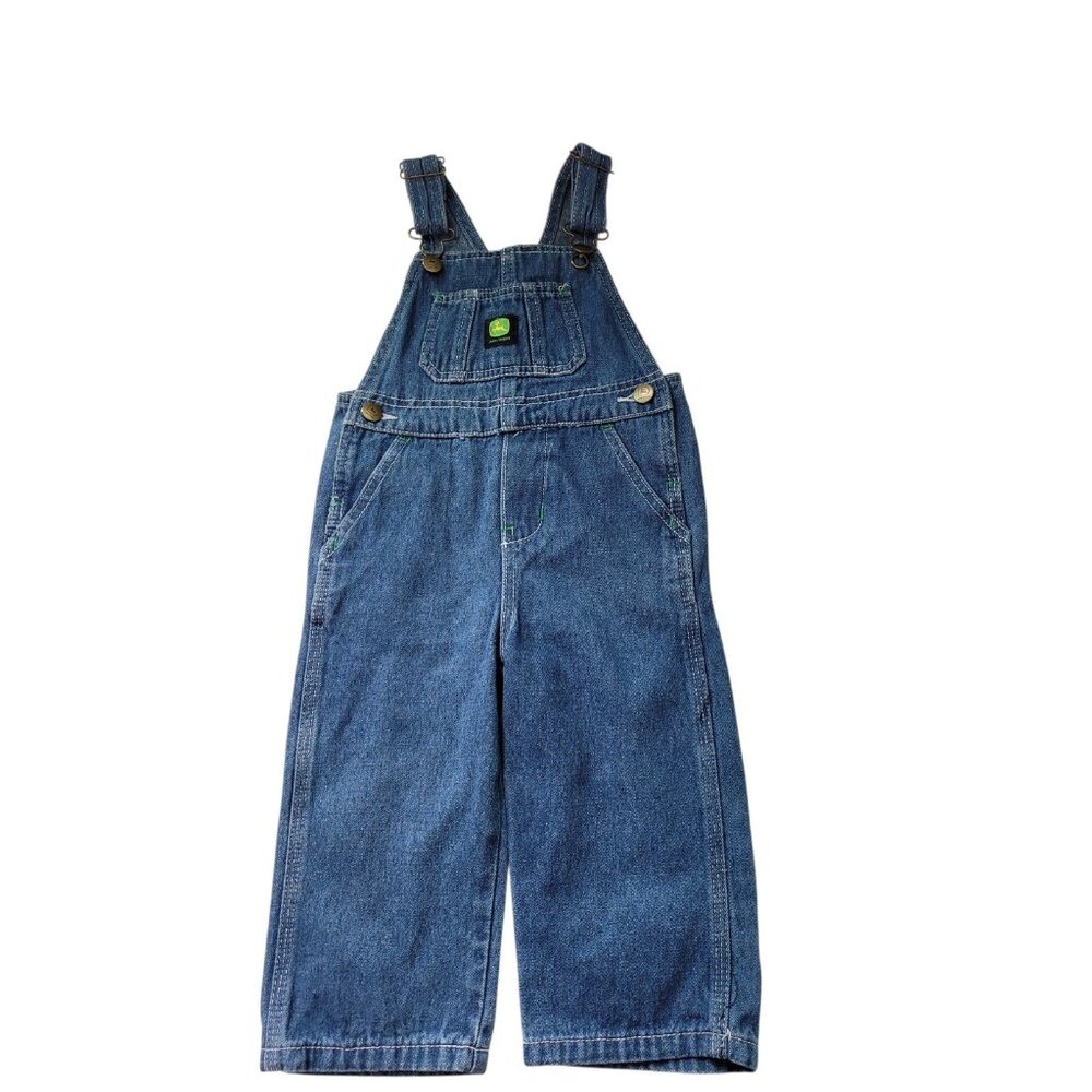 John Deere overalls Denim Blue‎ Jean Toddler Size 2T Tractor Rancher Farmer